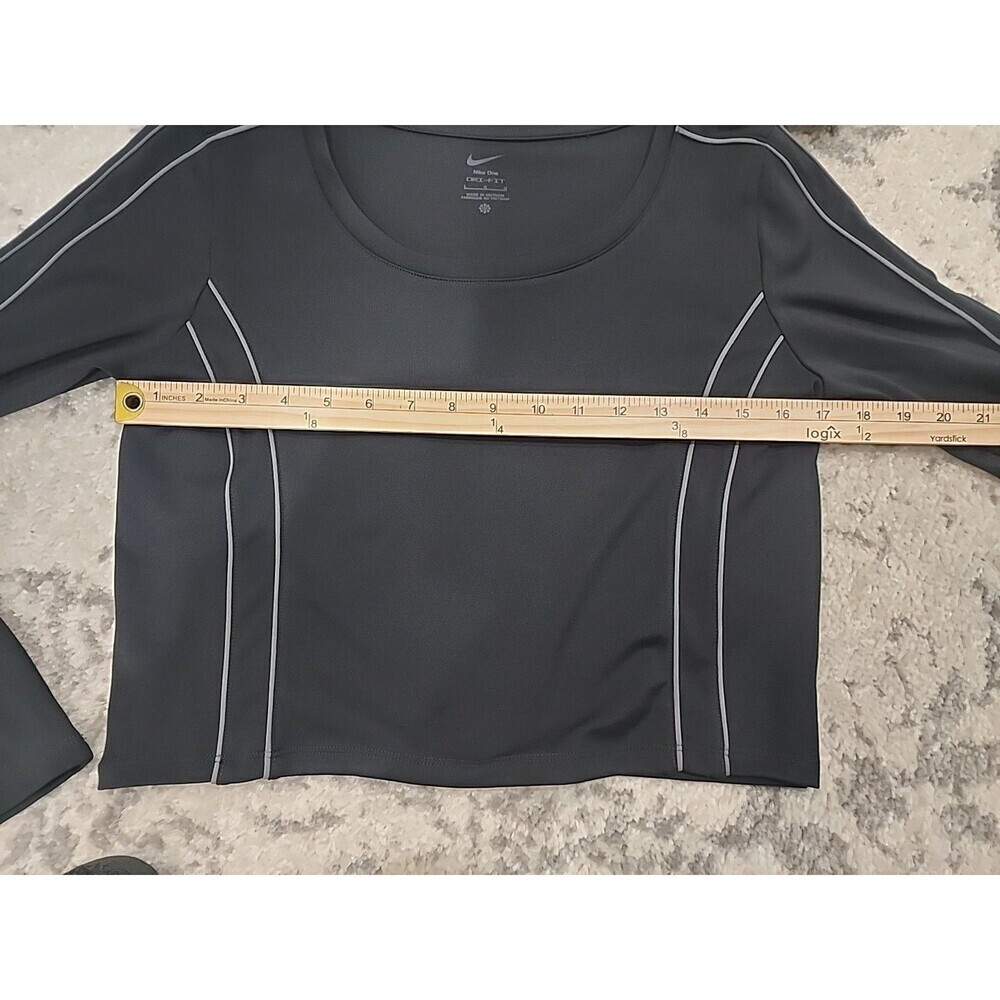 NEW Nike ONE Fitted Dri-Fit LS Cropped Top Black Size L NWT $60 Dri Fit - Picture 6 of 10